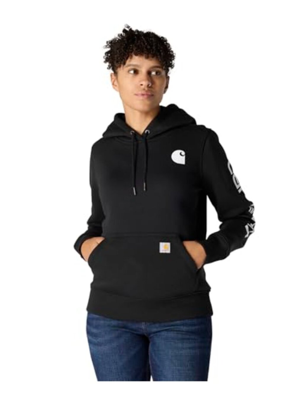Carhartt Relaxed Fit Midweight Logo Sleeve Hooded Sweatshirt Pullover